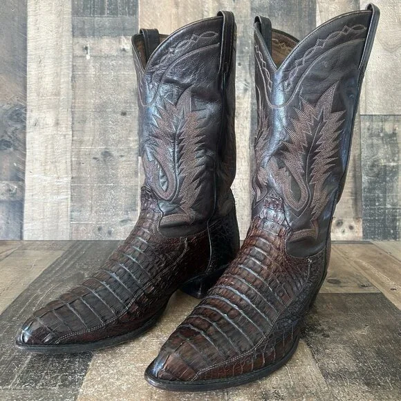 Tony Lama Vintage Caiman Western Cowboy Boots Mens 13 D - Picture 12 of 12